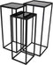 SVJ Home Decorations Mensa Tafelset - 31x31x75cm - Metaal Glas - Zwart