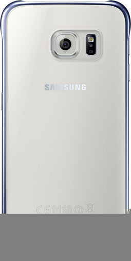 Samsung Galaxy S6 - Clear Cover - doorzichtig met metalen uiterlijk - donkerblauw