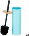 Toiletborstel Blauw Metaal Bamboe Plastic 9,5 X 27 X 9,5 cm (6 Stuks)