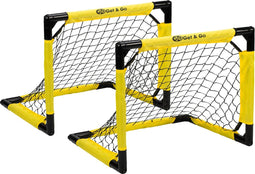 Get & Go Voetbaldoel - Mini opvouwbaar - 55x44x44 cm - zwart/geel (2 stuks)