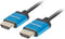 Lanberg CA-HDMI-22CU-0010-BK - HDMI Kabel V2.0 4K SLIM - 1 m - Zwart/Blauw