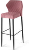 Louis Stapelbare barkruk roze, velvet gestoffeerd, brandvertragend - SET VAN 2