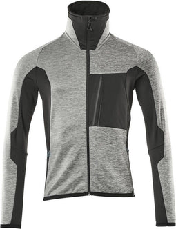 Mascot Advanced - Fleecetrui met rits - Hoge kraag - Grijs-gemêleerd/zwart - M