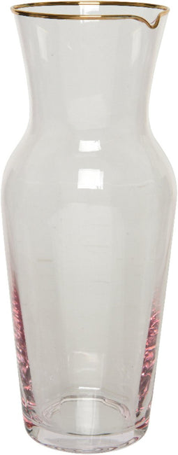 Karaf glas d10.60h26.70 cm roze kerst