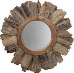 Wandspiegel Sun - ø80 cm - teak wortelhout