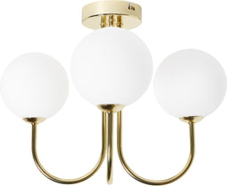 SHIRE - Plafondlamp - Wit/Goud - Metaal/Glas