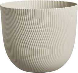 Elho Sereh Rond 30 - Bloempot 100% Gerecycled Plastic - Ø 29.5 x H 25.3 cm - Paddenstoel beige