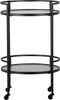 WOOOD Exclusive Zora Trolley - Metaal/Glas - Zwart - 79x50x50