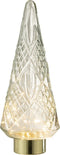 J-Line decoratie Kerstboom - glas - transparant - large - LED lichtjes
