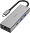 Hama 00200108 - USB-C-hub - 4 aansluitingen 5 Gbps - Grijs
