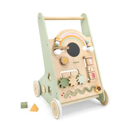 PolarB Houten Loopwagen - Baby Walker met speelfunctie - Opbergruimte - Groen (12+ mnd)