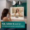 Mirlux Hollywood Spiegel 80x60CM - LED Verlichting - 2 Bluetooth Speakers - Wit