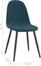 vidaXL - Eetkamerstoelen - 4 - st - fluweel - blauw