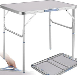 tectake® Campingtafel - Opvouwbaar - Weerbestendig - 75x55x60cm - Grijs