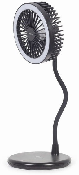 Gembird WPC10-LEDFAN-01 - Tafelventilator - 15,3 W - Zwart