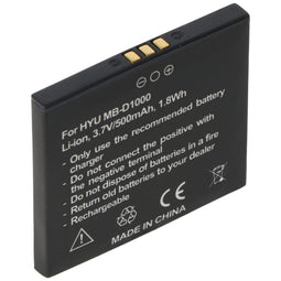 Battery suitable for Hyundai MB-D1000, Li-ion, 3.7V, 500mAh, 1.8Wh
