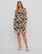 VILA VIRINA KIT L/S SHORT WRAP KNEE DRESS/SU - Wikkeljurk - V-Hals - Maat 38
