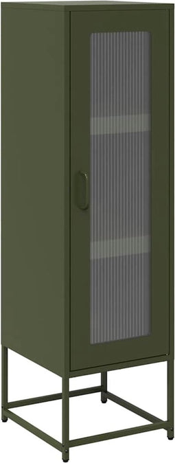 vidaXL - Hoge - kast - 36x39x123 - cm - koudgewalst - staal - olijfgroen