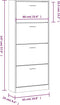 vidaXL - Schoenenkast - 63x24x147 - cm - bewerkt - hout - grijs - sonoma