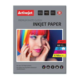 Glanzend Fotopapier Activejet AP4-200G20 A4 20 Lakens 21 x 29,7 cm
