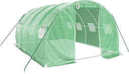 vidaXL - Tuinkas - met - stalen - frame - 12 - m² - 4x3x2 - m - groen