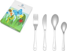 Zilverstad - Kinderbestek 4-delige set Natuurvriendjes RVS 18/10