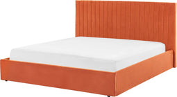 VION - Bed met opbergruimte - Oranje - 180 x 200 cm - Fluweel