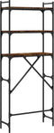 vidaXL - Wasmachinerek - 67x25x163 - cm - bewerkt - hout - gerookt - eikenkleurig