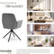 tectake® Draaifauteuil Lenia - Draaibare Eetkamerstoel - Fluweellook Antraciet/Zwart (2 stuks)