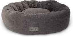 Scruffs Oslo - Donut hondenmand - Hoogwaardig fluweel - Stone Grey - M (Ø 55 cm)
