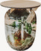 Terrarium | Eiken Tafel | Bonsai plant | Grijs glas | ↑55cm -Ø35cm