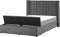 NOYERS - Bed met opbergruimte - Grijs - 140 x 200 cm - Fluweel