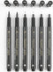 MOBEE - Fineliners - 6-delige set - Watervast - Zwart (6 stuks)