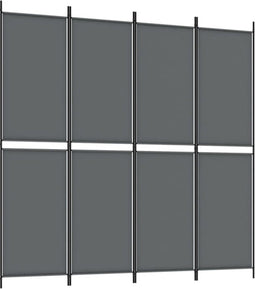 vidaXL - Kamerscherm - met - 4 - panelen - 200x200 - cm - stof - antracietkleurig