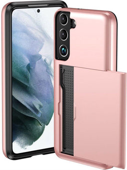 imoshion Hoesje Geschikt voor Samsung Galaxy S22 Hoesje - Ruimte voor 2 pasjes - imoshion Backcover met pasjeshouder - Rosé Goud