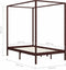 vidaXL - Hemelbedframe - massief - grenenhout - donkerbruin - 140x200 - cm