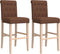 vidaXL - Barstoelen - 2 - st - massief - rubberhout - en - stof