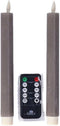 Anna's Collection LED dinerkaarsen - 23 cm - warm wit licht - grijs (2 stuks)