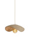 Liz - Hanglamp - Grijs papieren kap - Antiek brons 53 x 43 cm