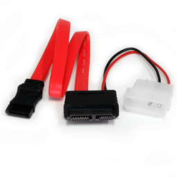 Startech.com 12in - Slimline SATA naar SATA met LP4 Power Kabel Adapter - Rood