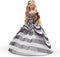 Barbie 65ste (2023) - Modepop - Glamoureuze zwart-witte jurk - Saffierblauw