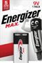 Energizer Max - 9V Batterij - Alkaline - 45g