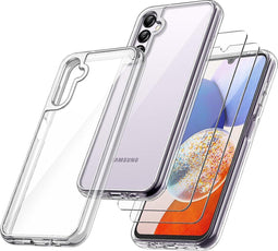 Podec Samsung Galaxy A14 5G - Telefoonhoesje - Anti-Shock Case met 2x Screenprotector (2 stuks)