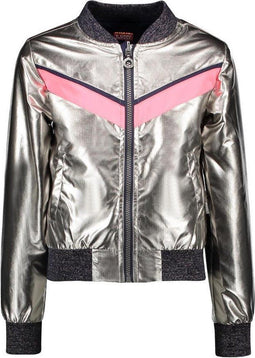 B. Nosy Kids - Bomberjack - Reversibel met capuchon - Pewter (maat 104)