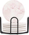 Castagnola Onderzetters - Keramisch met Kurk - Set van 6 - Roze/Wit