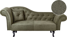 LATTES II - Chaise longue - Olijfgroen - Linkerzijde - Fluweel
