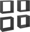 vidaXL - Wandschappen - kubus - 4 - st - 26x15x26 - cm - hoogglans - grijs