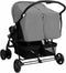 vidaXL - Tweelingkinderwagen - staal - lichtgrijs