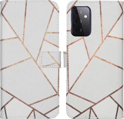 iMoshion Hoesje Geschikt voor Samsung Galaxy A72 Hoesje Met Pasjeshouder - iMoshion Design Softcase Bookcase - Meerkleurig / White Graphic