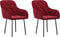vidaXL - Eetkamerstoelen - 2 - st - fluweel - wijnrood